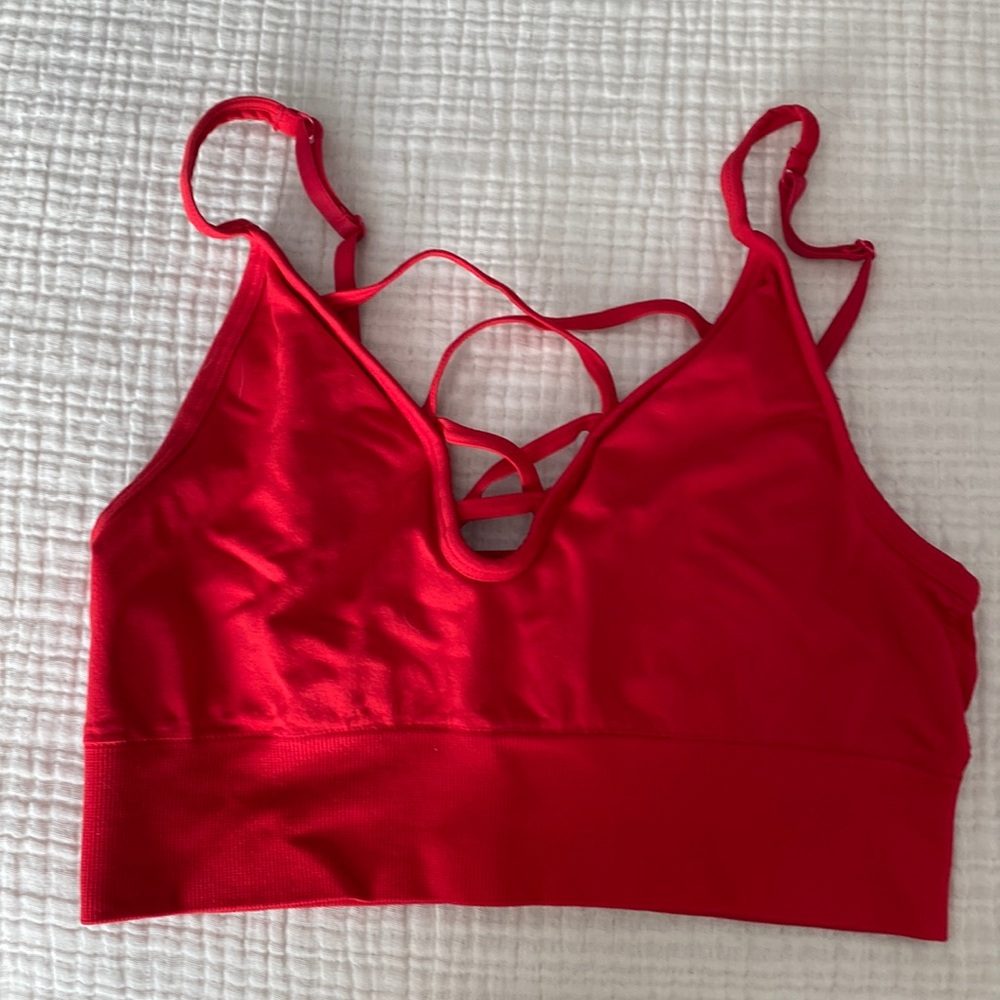 Victoria’s Secret Pink Bralette/Crop Top Red Size Large